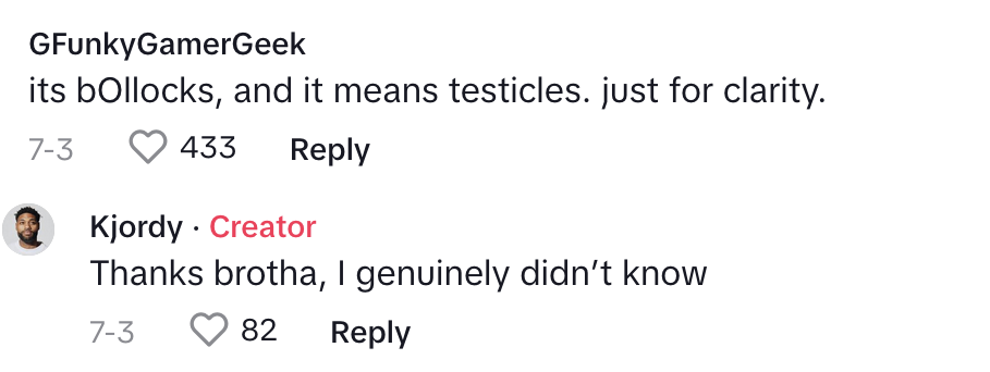 TikTok comments